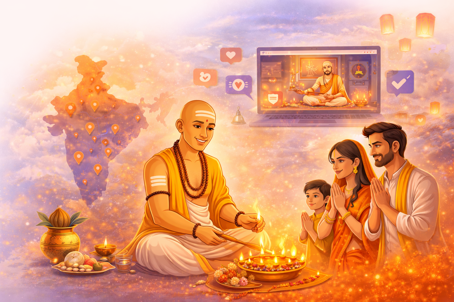 Pandit performing puja